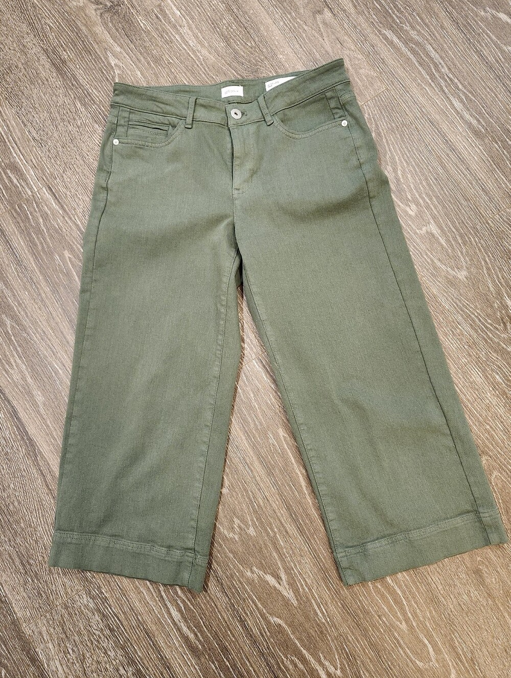 J. Jill Wide Leg Cropped Jeans Size 8p In Light Arugula Green New Condition - Picture 2 of 7